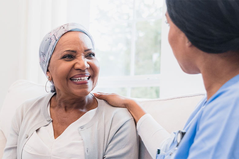 Health care professional with a patient